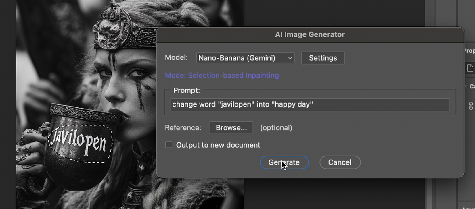 Nano Banana for Photoshop screenshot